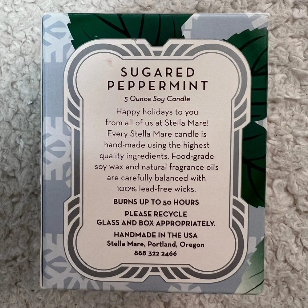 Pacifica Stella Mare Sugared Peppermint Soy Candle + Reed Diffuser Set